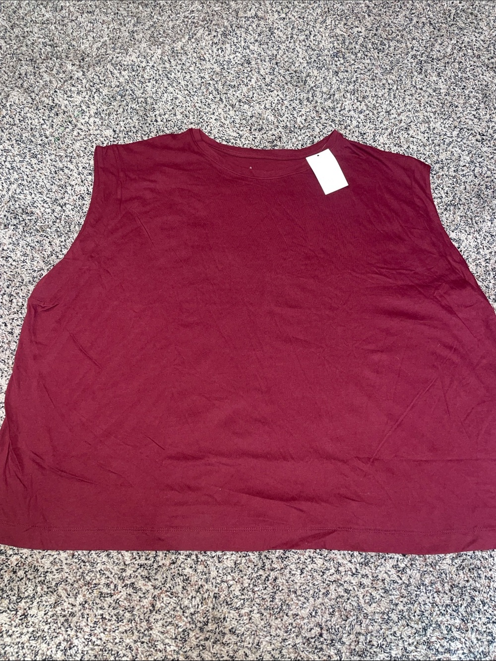 A New Day Cotton Boyfriend Oversized Tank Plus Size 4X Wine NWT